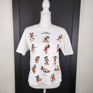 Zara Disney Mickey Mouse Shirt White Size Small RARE Exercise Work Out